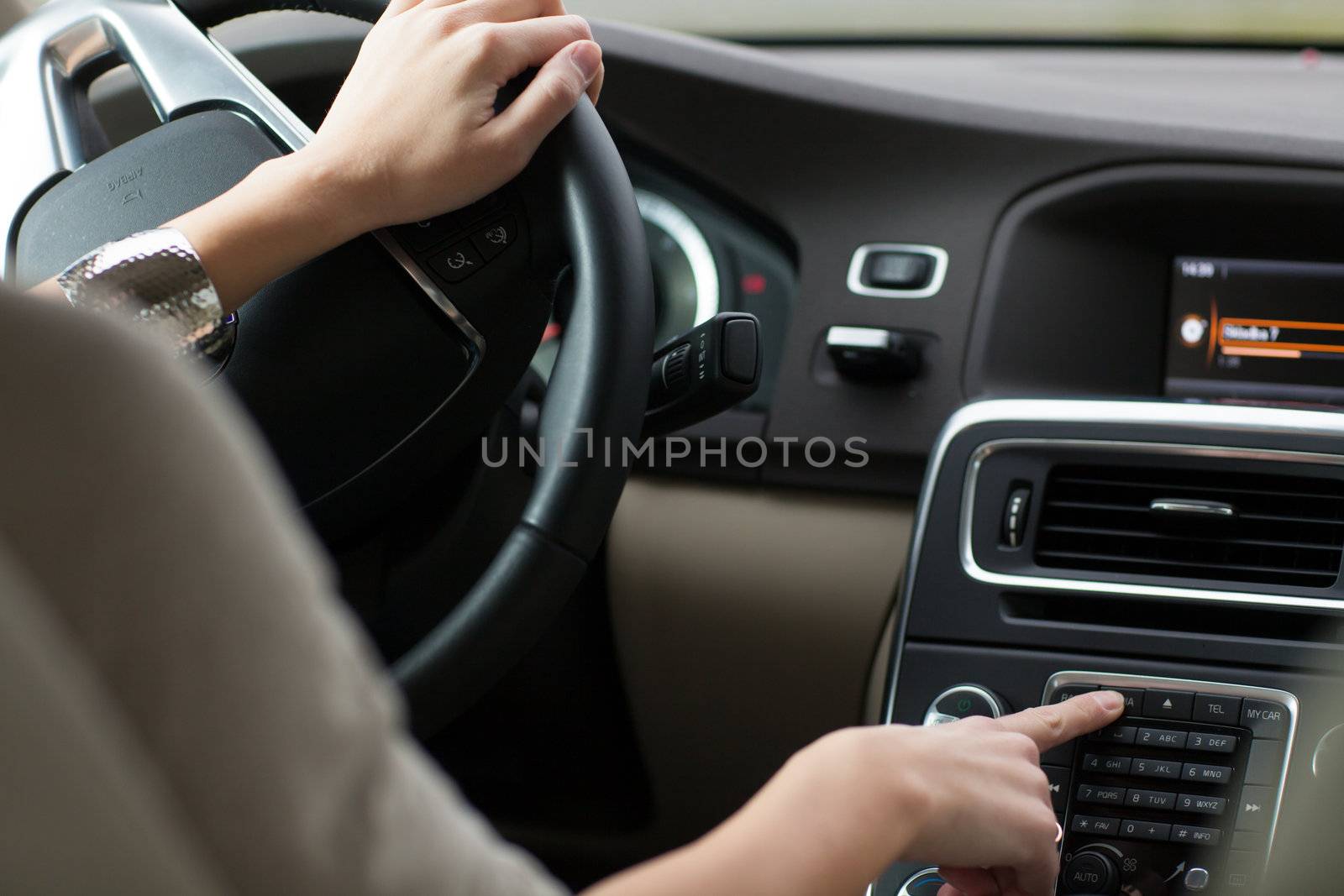 woman driving a car