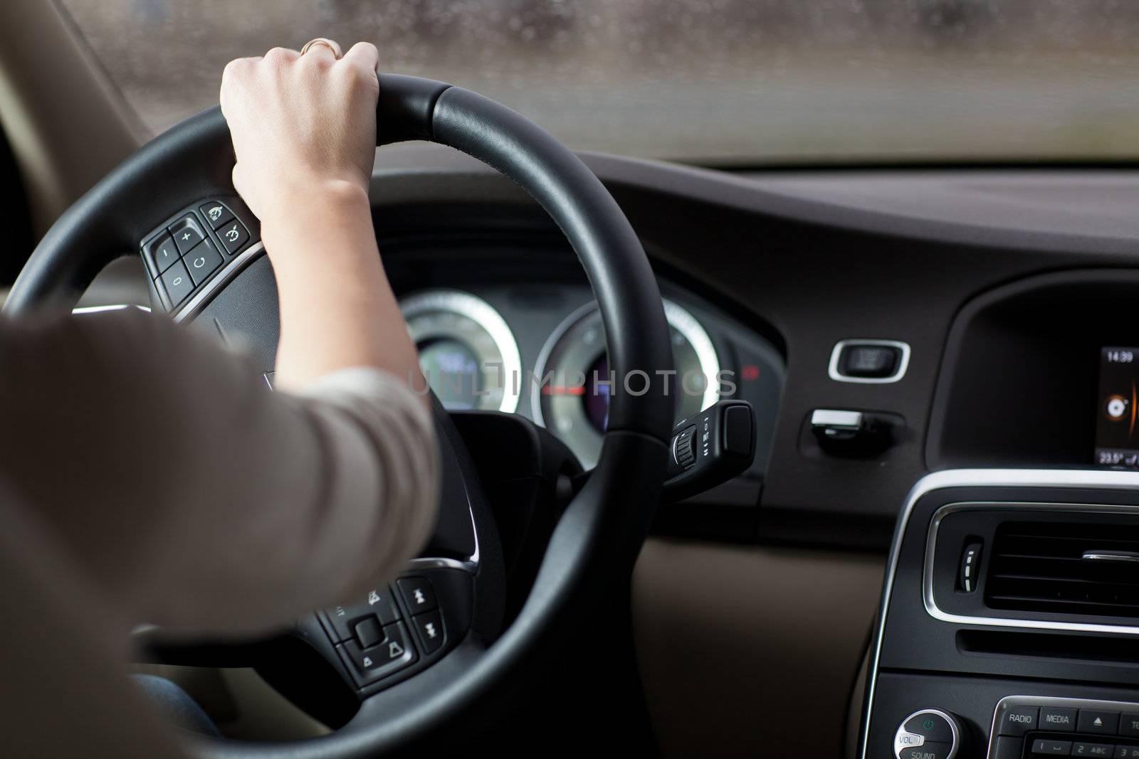 woman driving a car