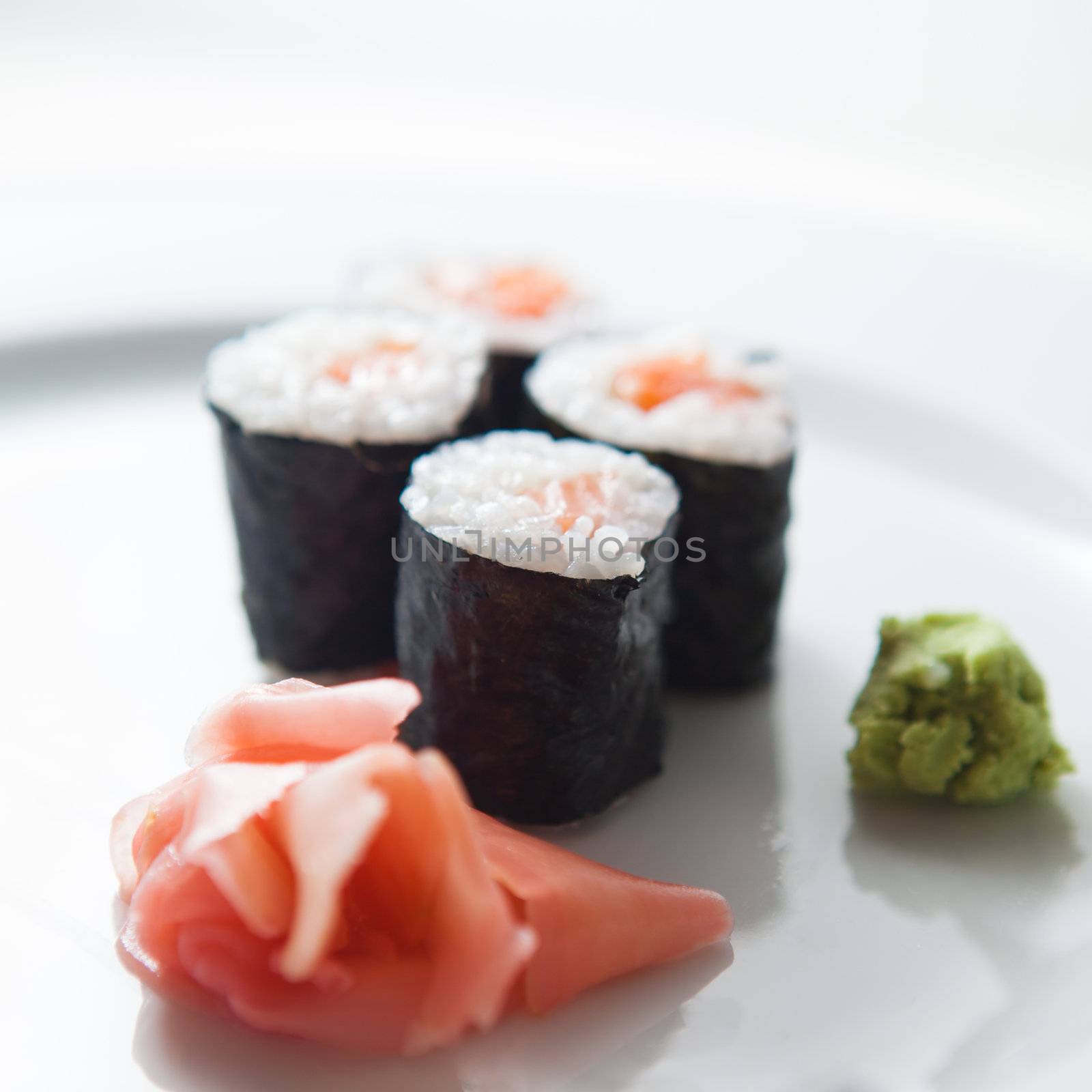 sushi maki (color toned image; shallow DOF) by viktor_cap