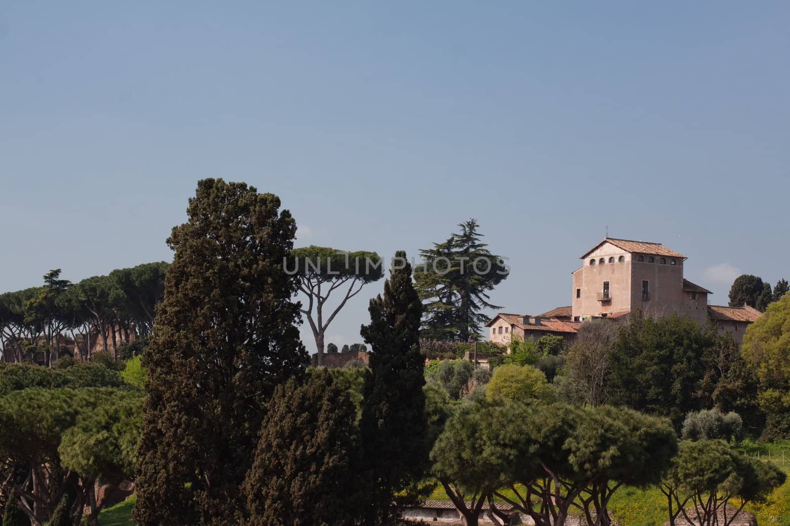 An old building on the hill in Rome
