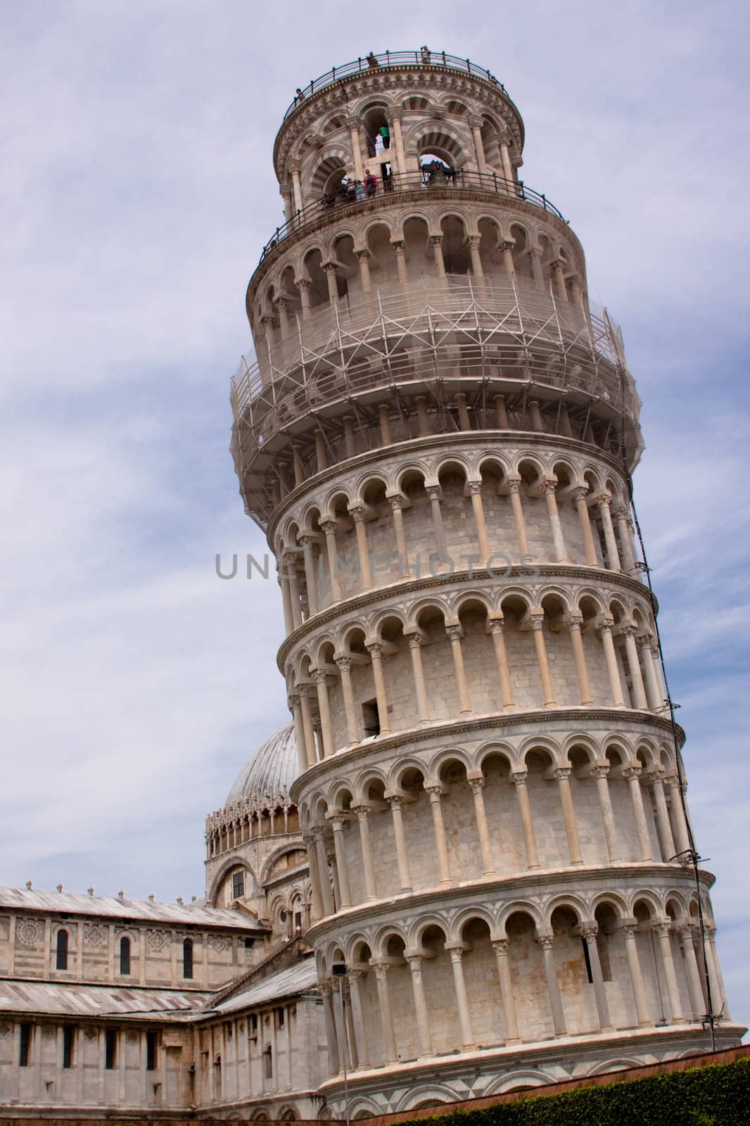 Leaning Tower of Pisa and a part of cathedral
