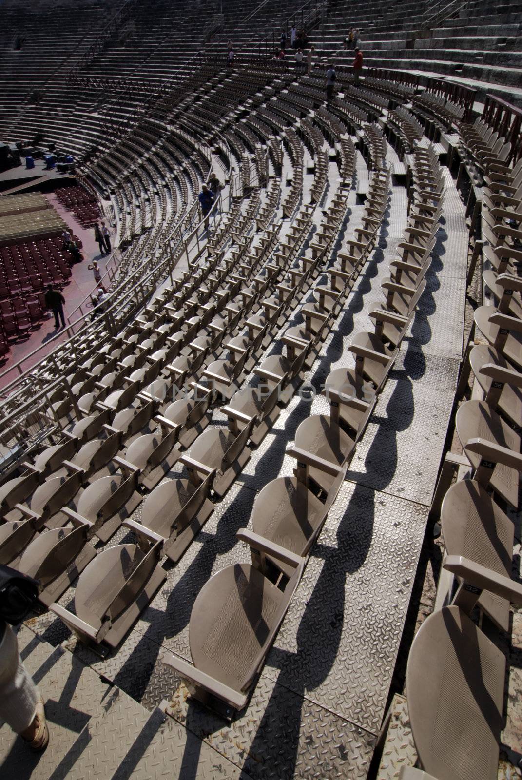 Amphitheatre seats of Verona Arena. Italy