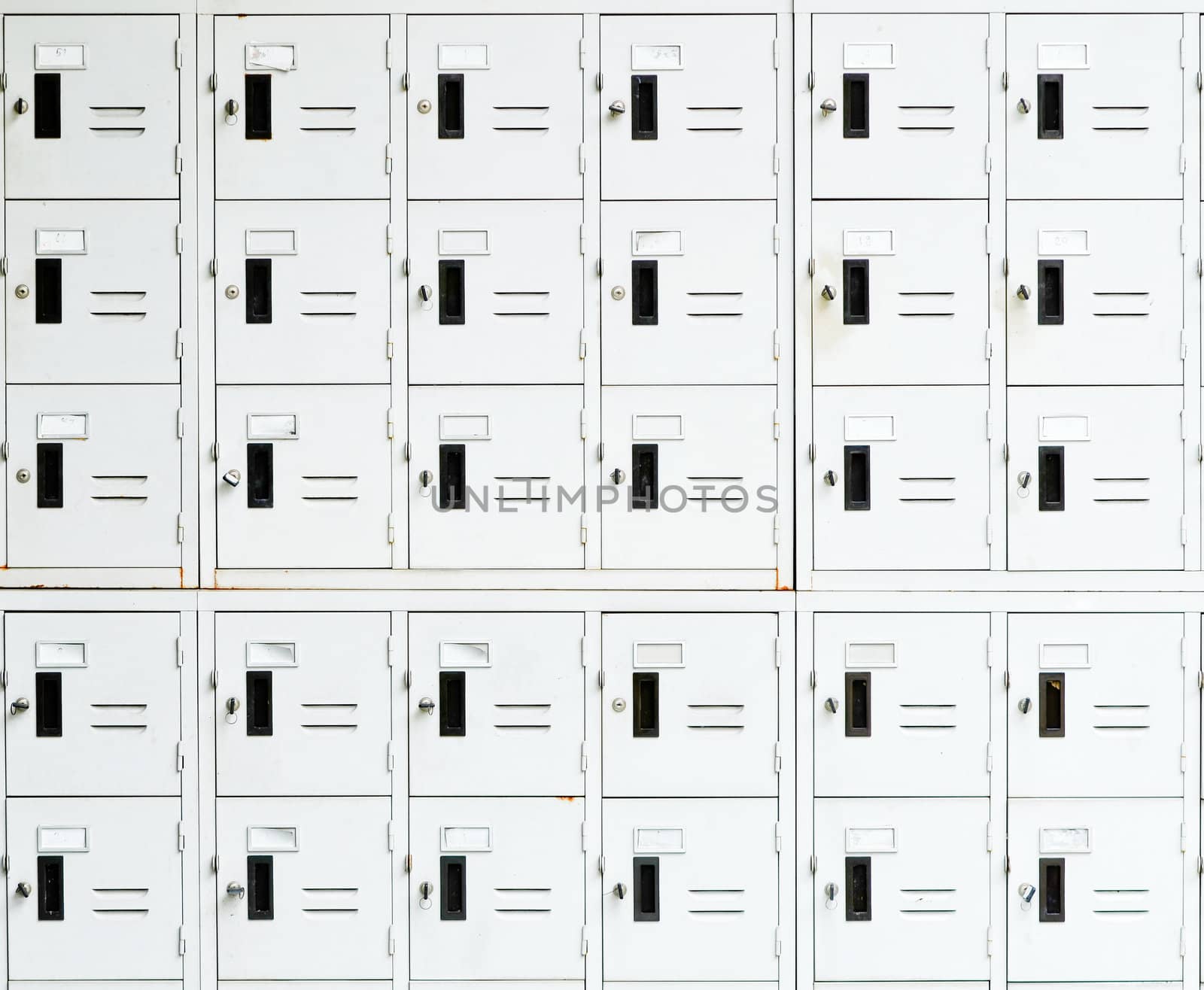Photo of locker with many cells