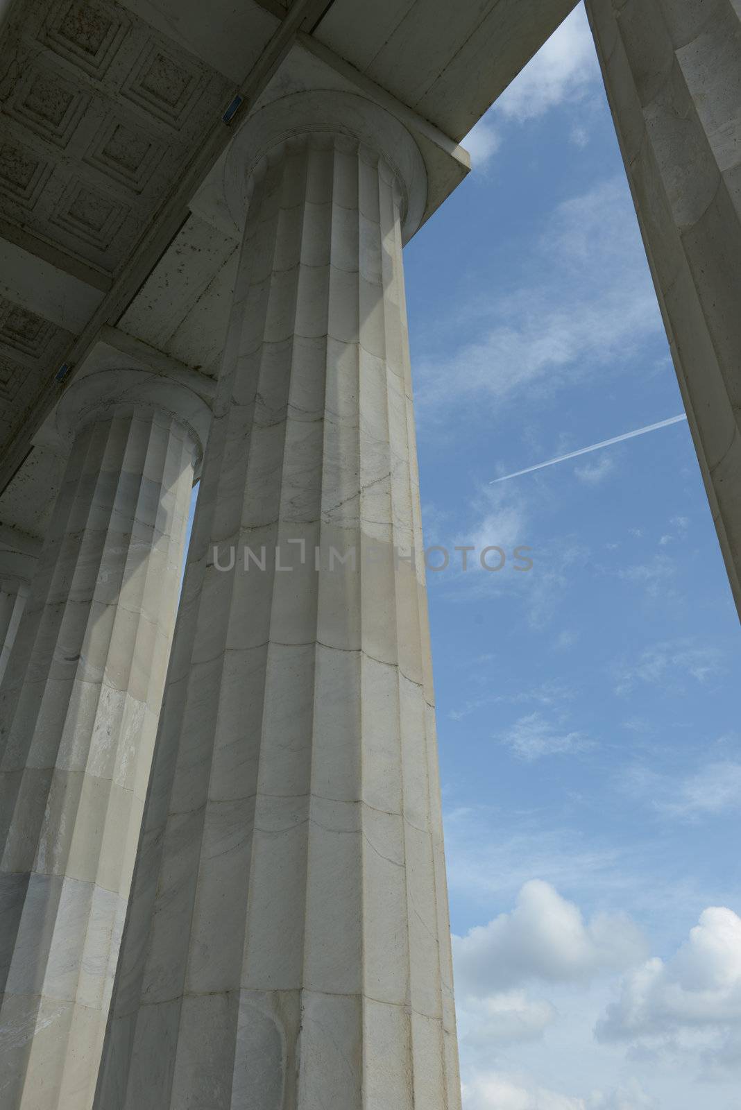 Pillars with Blue Sky and Clouds