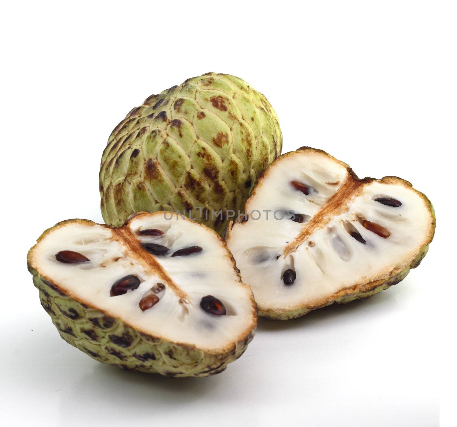 Sugar apple with isolated on white background