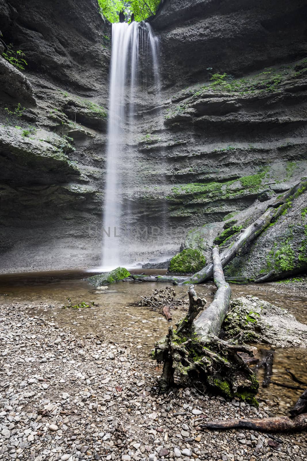 An image of the nice waterfall at the Paehler Schlucht in Bavaria Germany