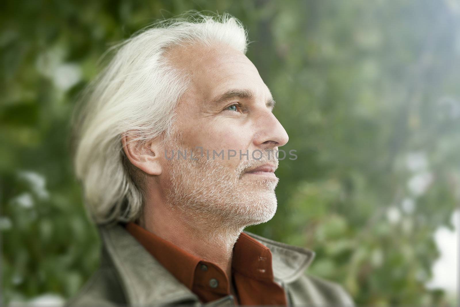 An image of a handsome male portrait with white beard