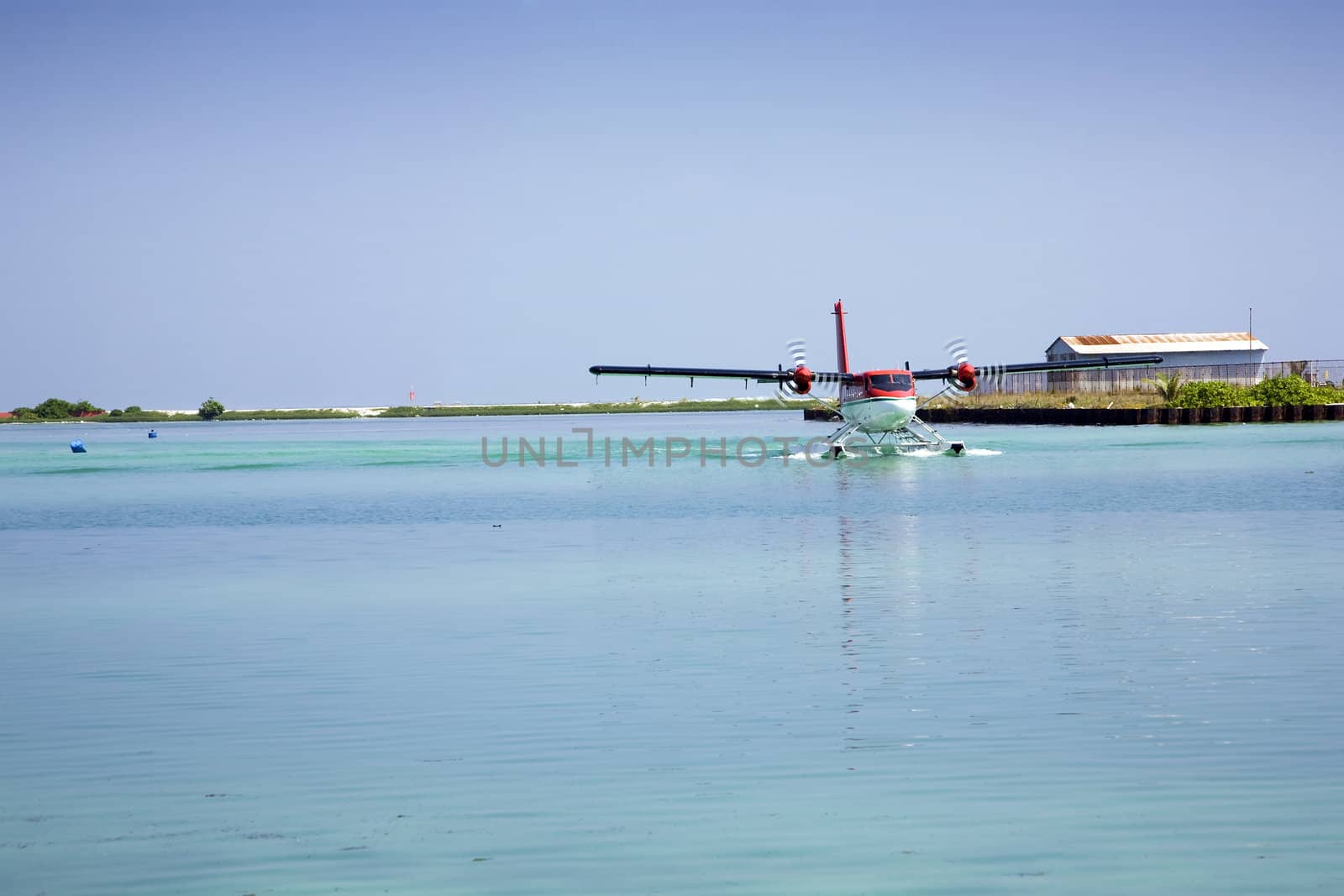 Sea planes in the Maldives