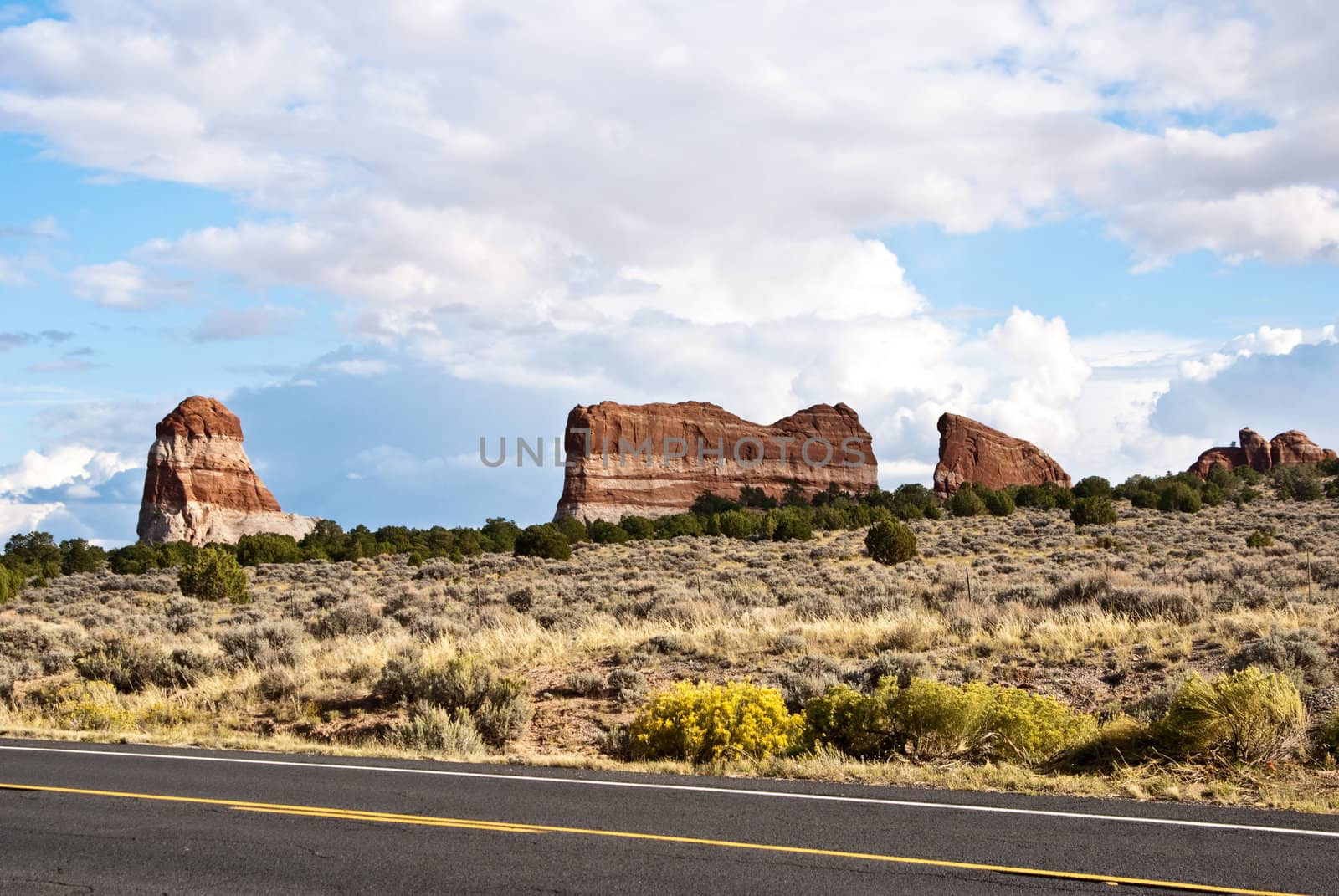 Red stripe rocks in the deserts of  Colorado, USA