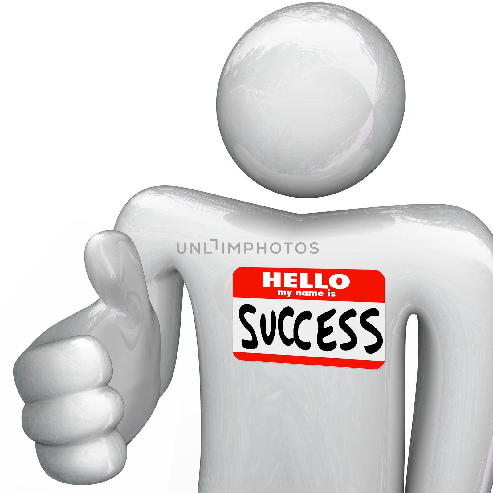 Hello My Name is Success Nametag Person Handshake by iQoncept