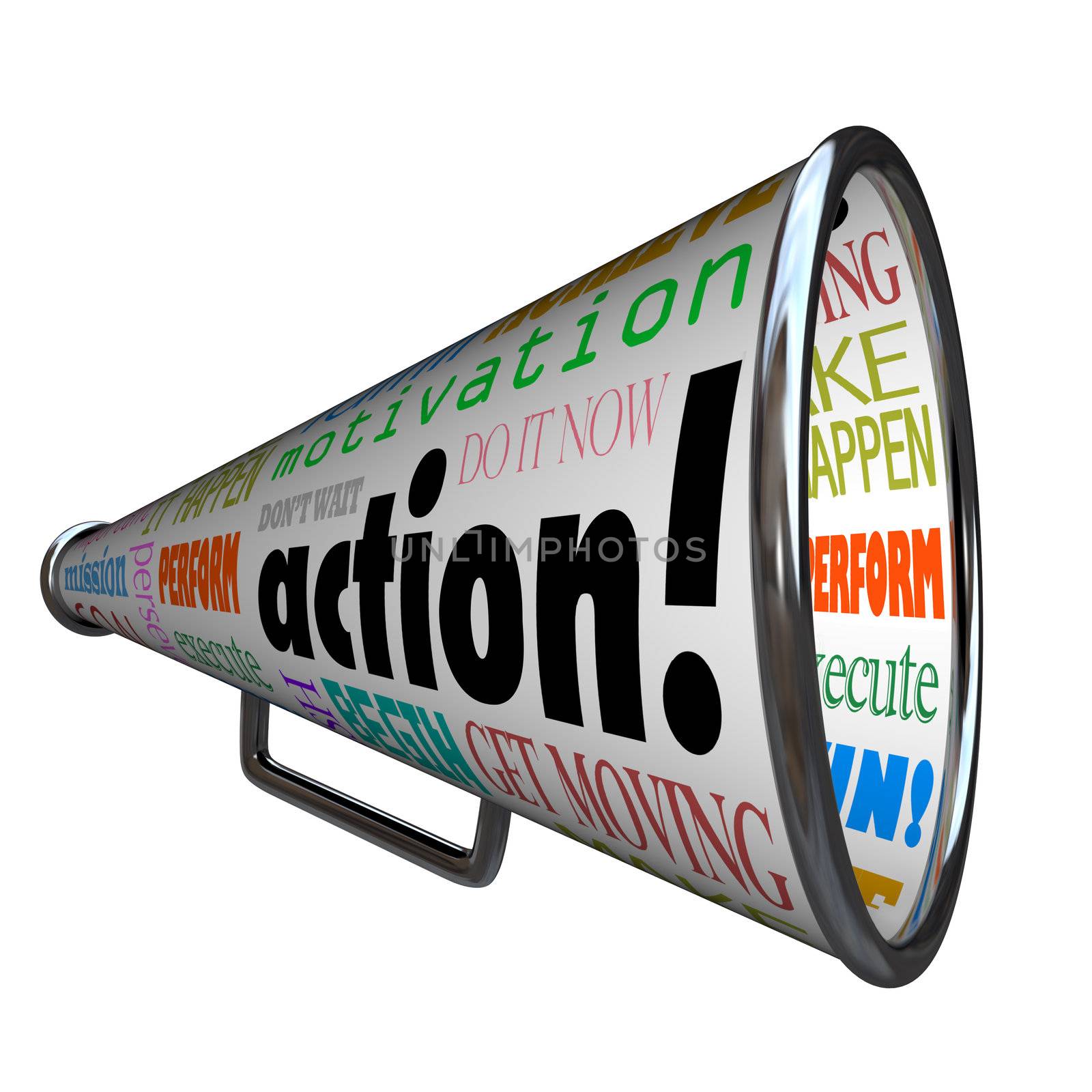 Action Words Bullhorn Megaphone Motivation Mission by iQoncept