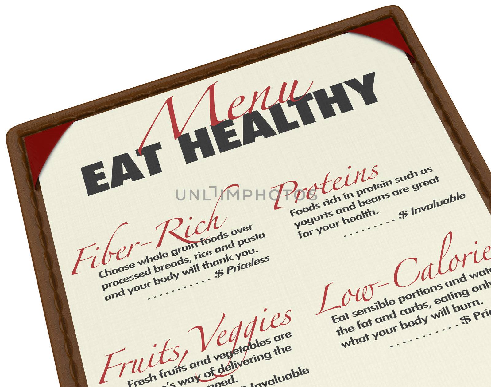 Eat Healthy Menu Smart Food Choices Protein Fiber Low-Fat by iQoncept