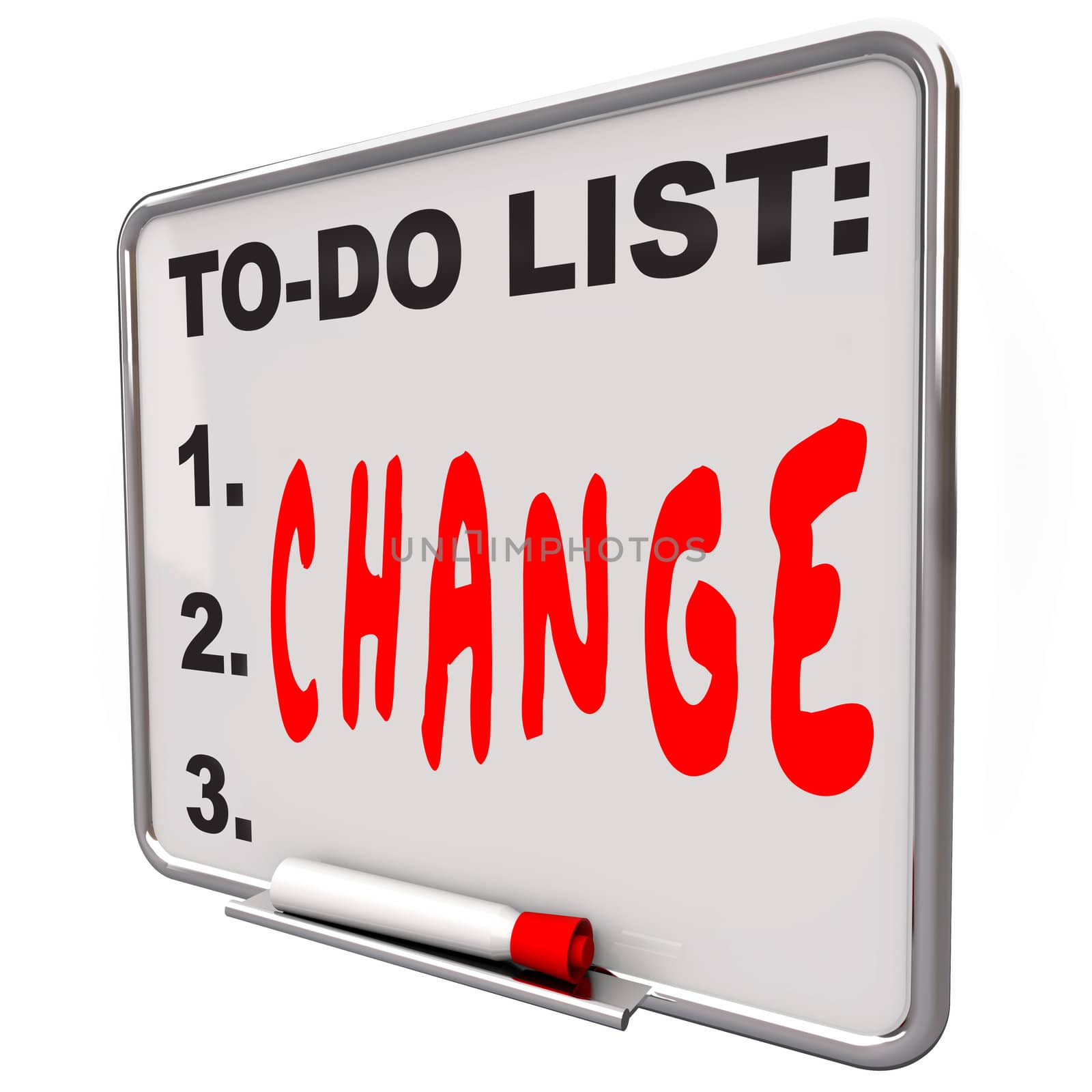 The word Change written under words To Do List on a Dry Erase Board telling you to adapt and improve to succeed in business or life