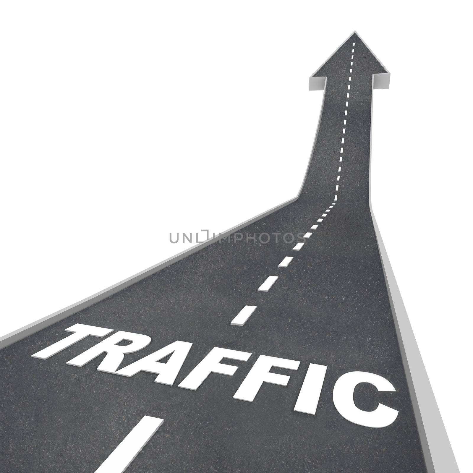 Traffic Rising Up Arrow Road Web Transportation by iQoncept
