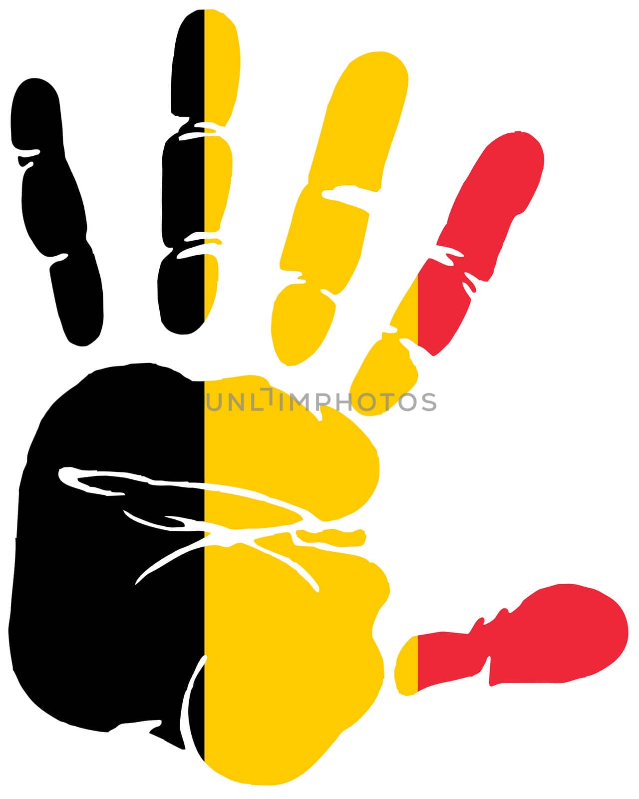 hand print flag of belgium by nadil