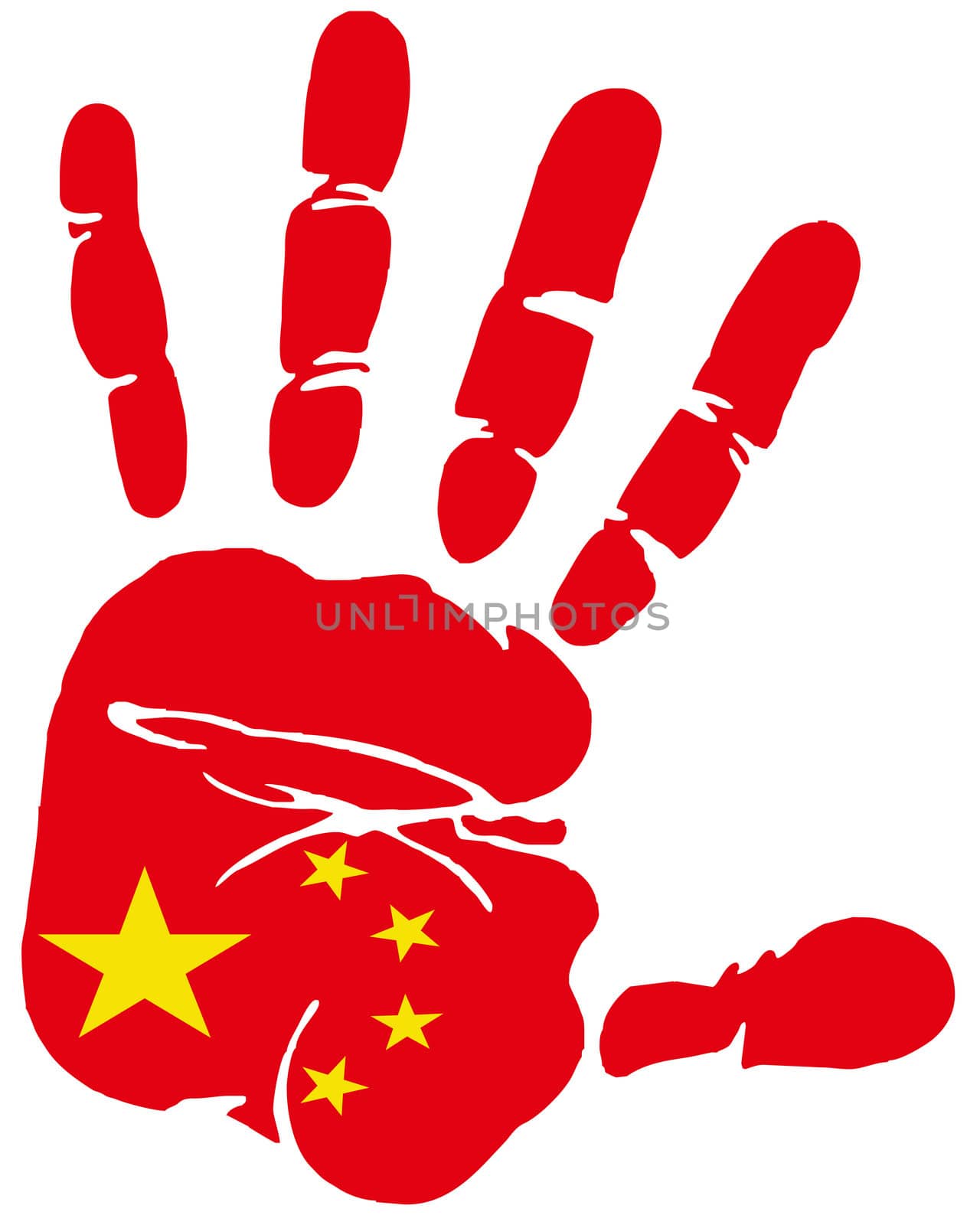 hand print flag of china by nadil