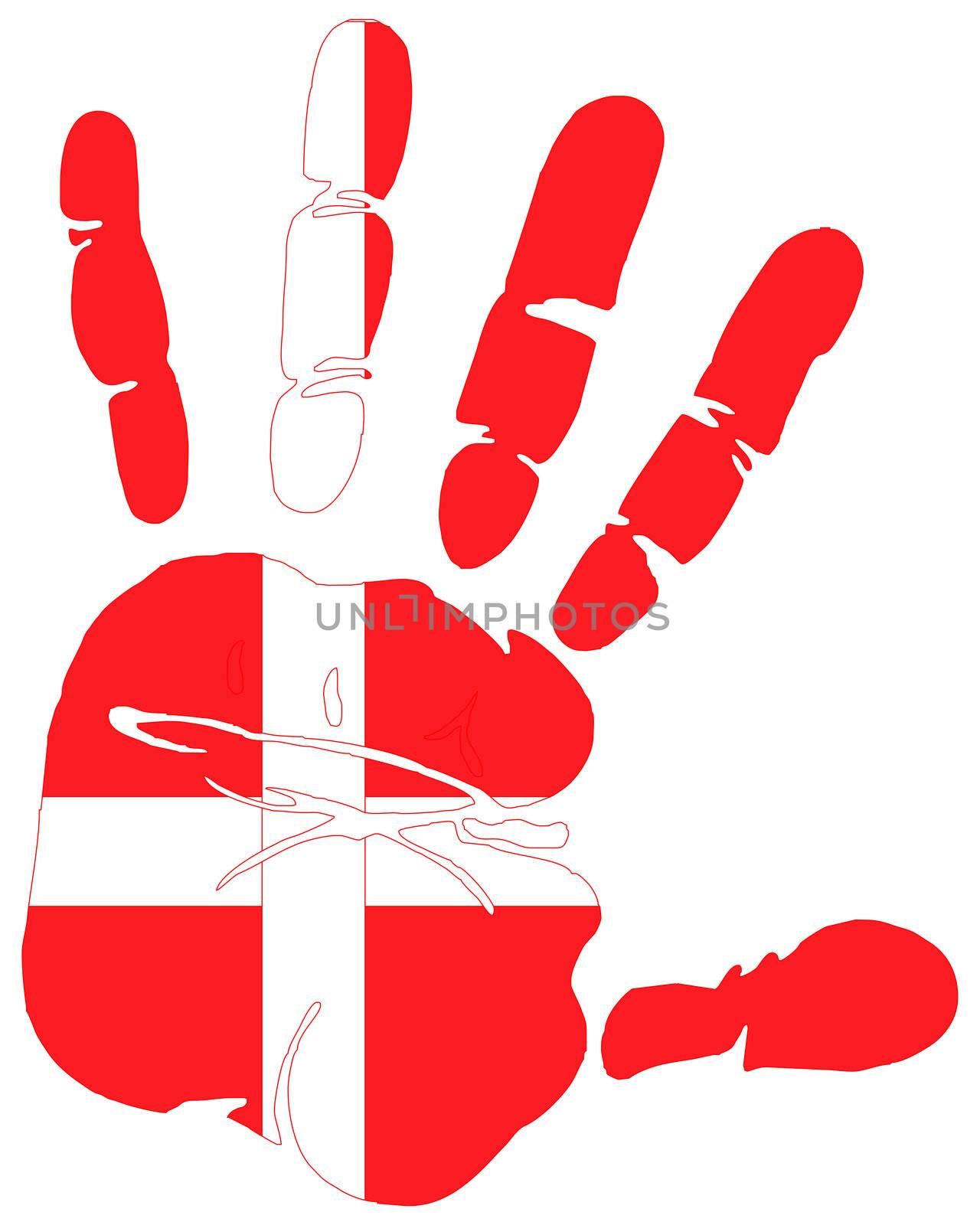 hand print flag of Denmark by nadil