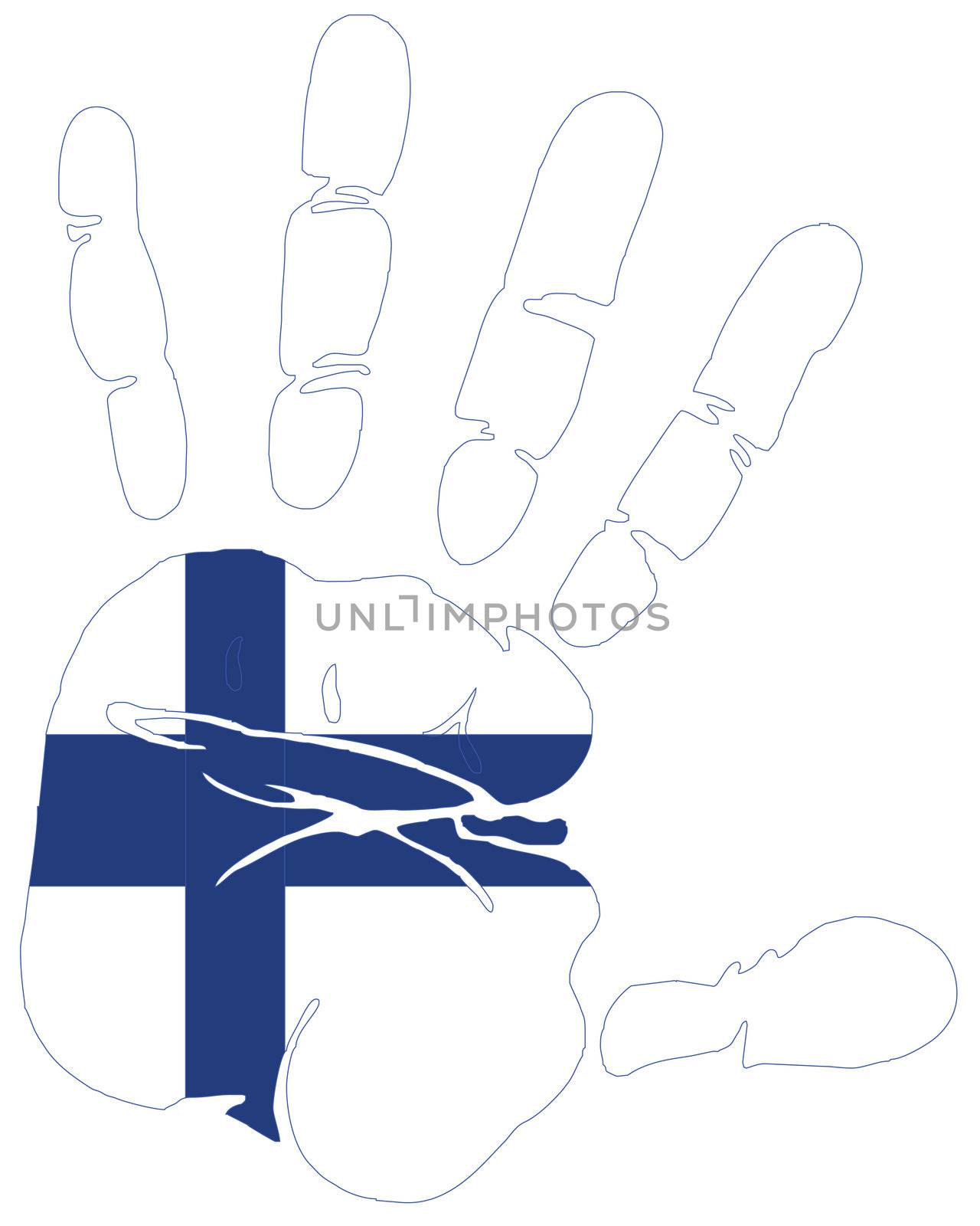Finland flag in hand print by nadil
