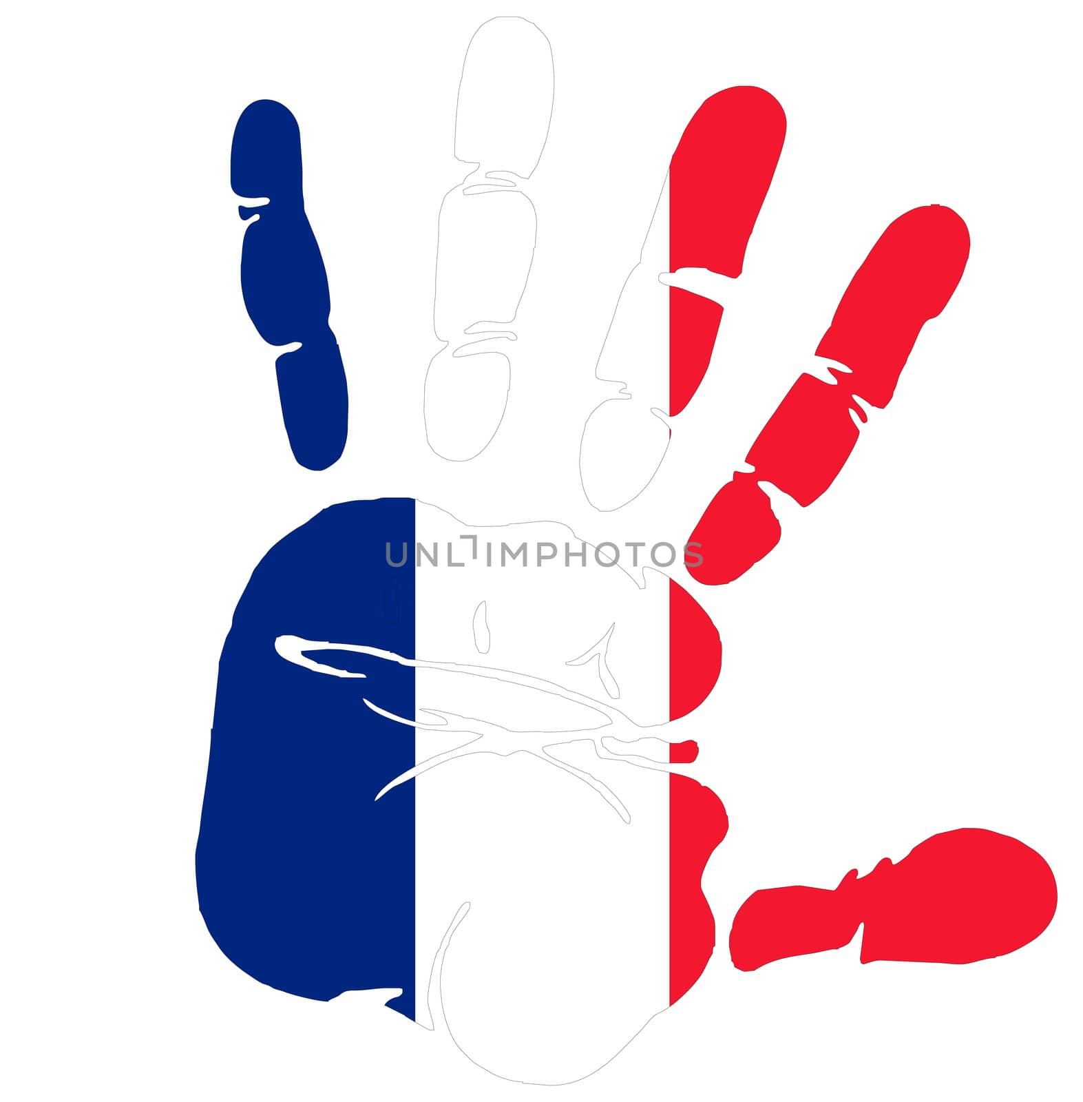 France flag handprint by nadil