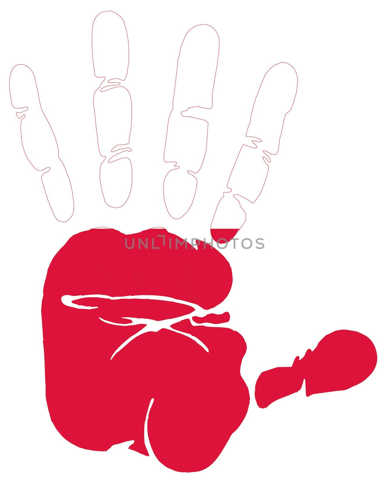 hand print flag of Poland by nadil