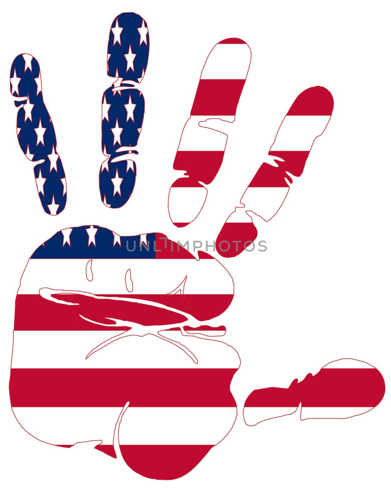 Hand print of American flag colors by nadil