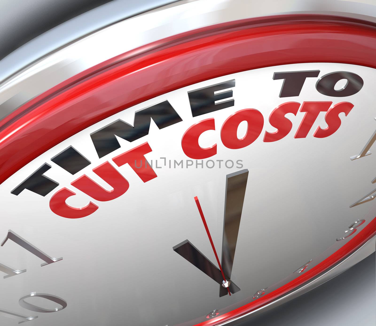Watch your spending and reduce your overhead by paying attention to this clock telling you it is Time to Cut Costs and get your budget in order before you are in debt or bankrupt