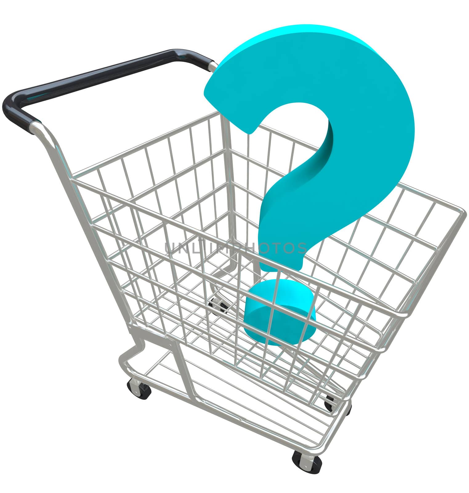 Question Mark in Shopping Cart Customer Service by iQoncept