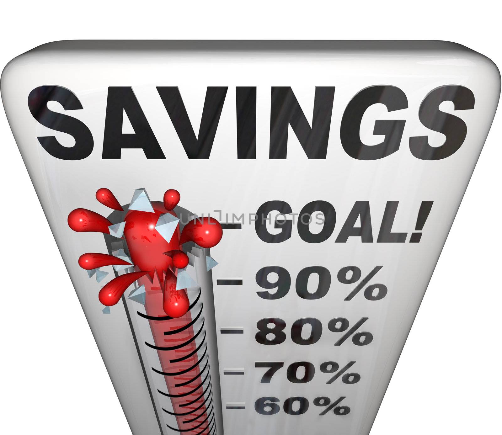 Savings Thermometer Measuring Money Nestegg Increase by iQoncept