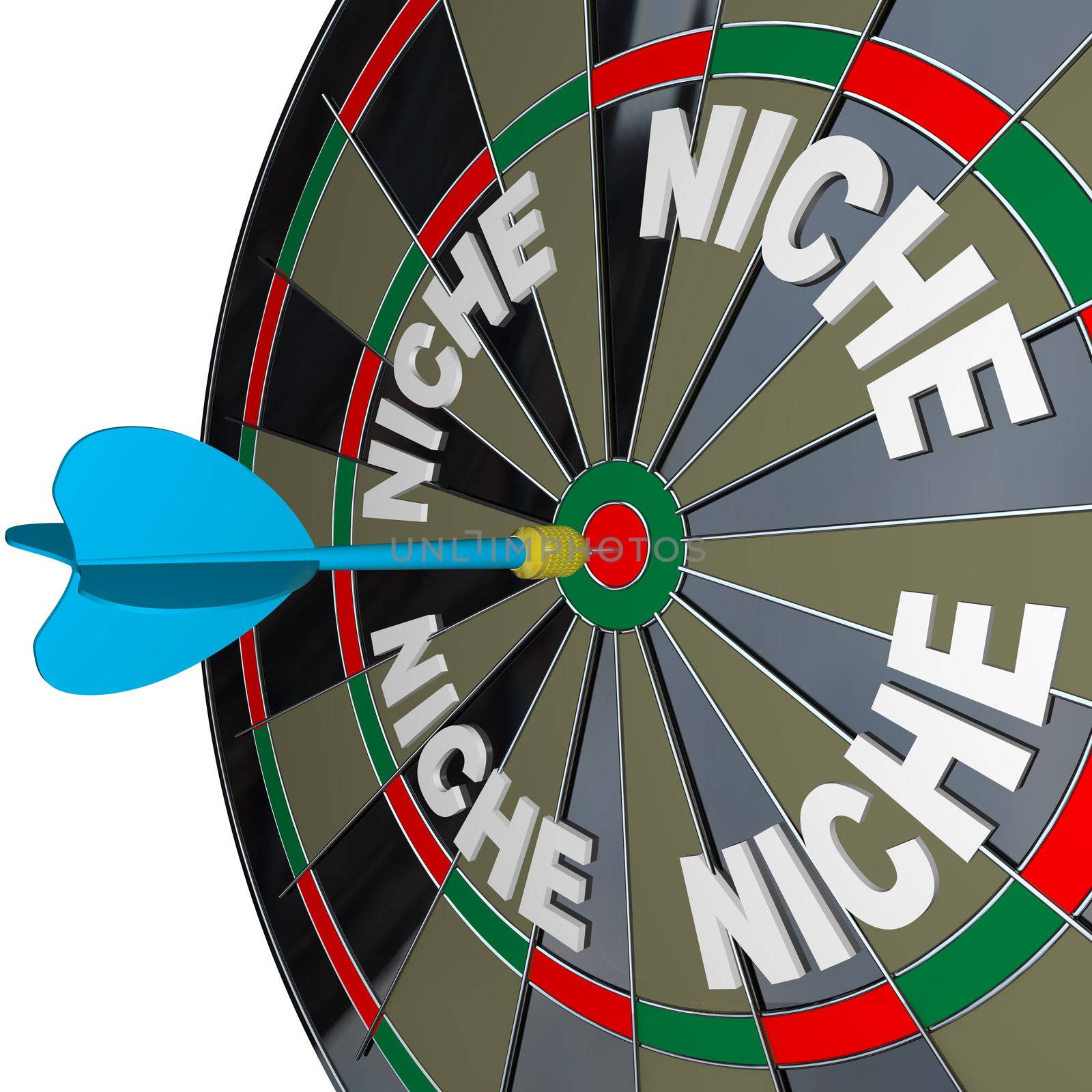 Niche Words on Dartboard Dart Hones on Specialized Demo by iQoncept