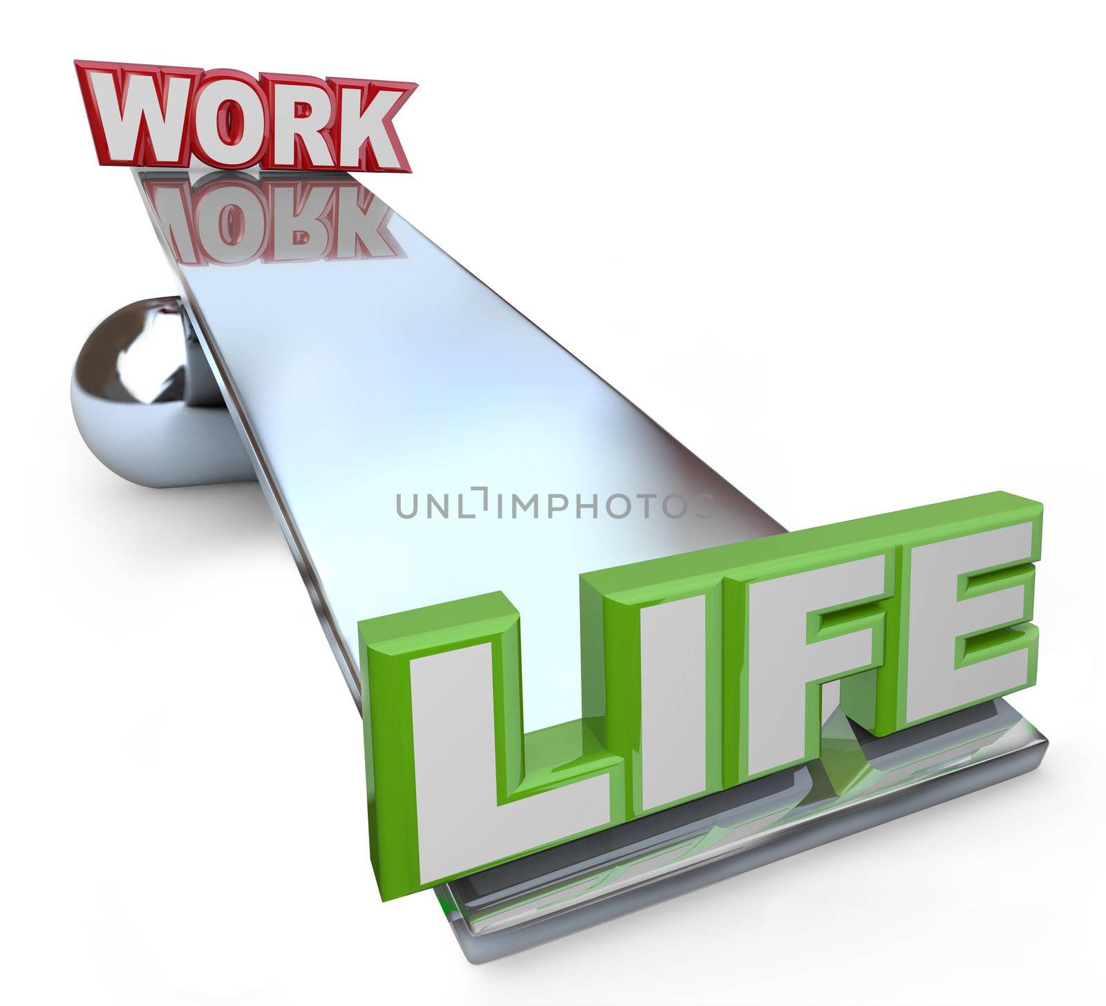 Work Versus Life Balance on See-Saw Scale  by iQoncept