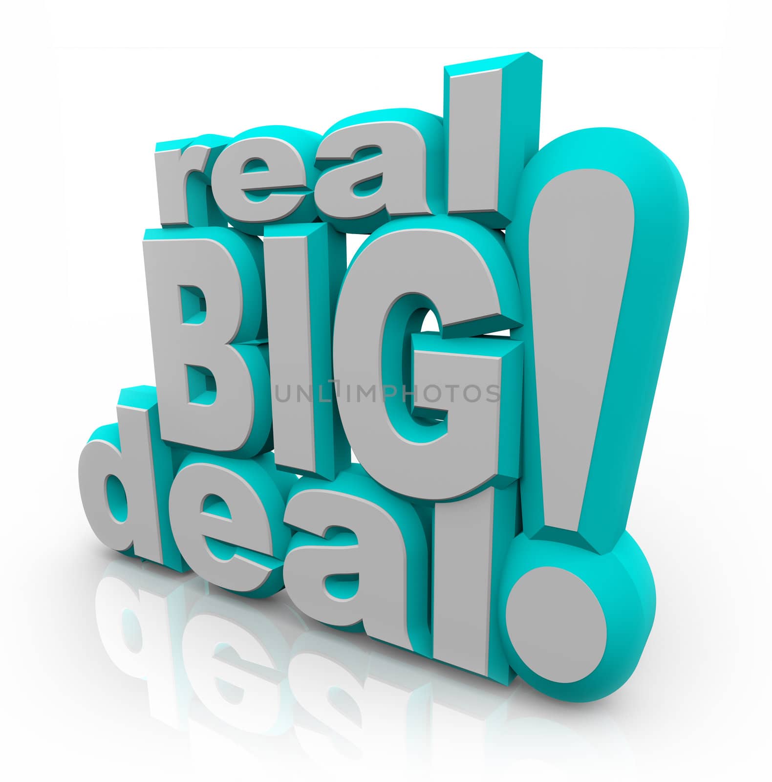 Real Big Deal 3D Words Important News Announcement by iQoncept