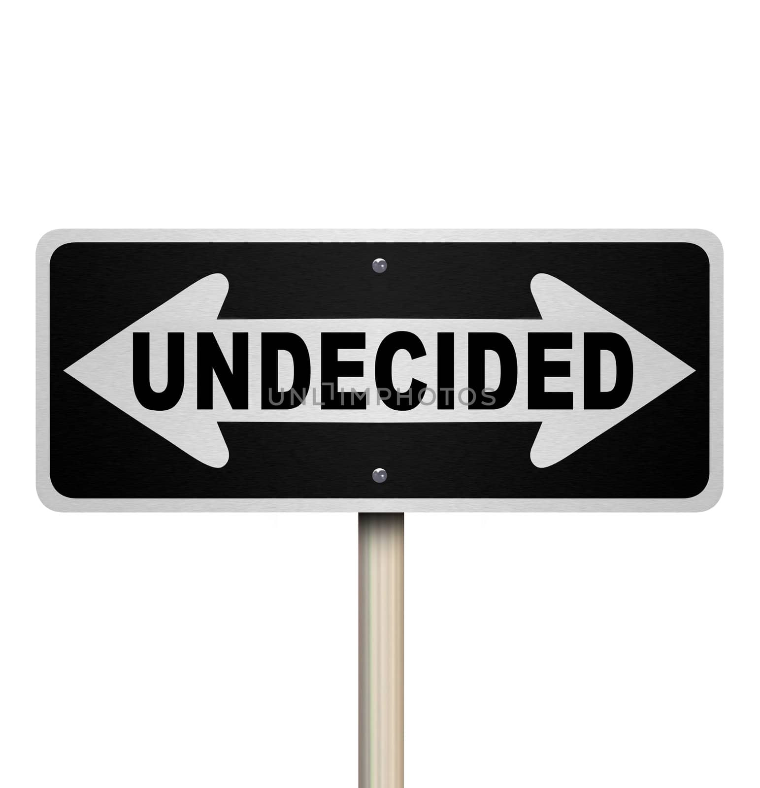 Undecided Word Two-Way Road Sign - Isolated by iQoncept