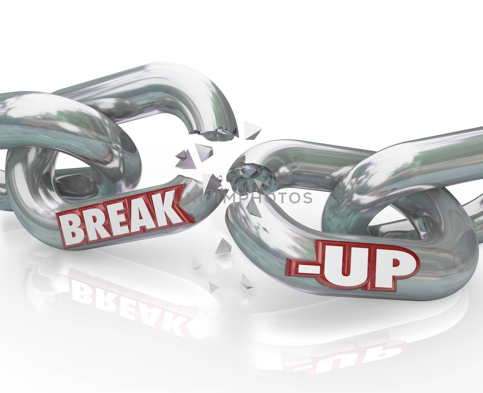 Break-Up Broken Links Chain Separation Divorce by iQoncept