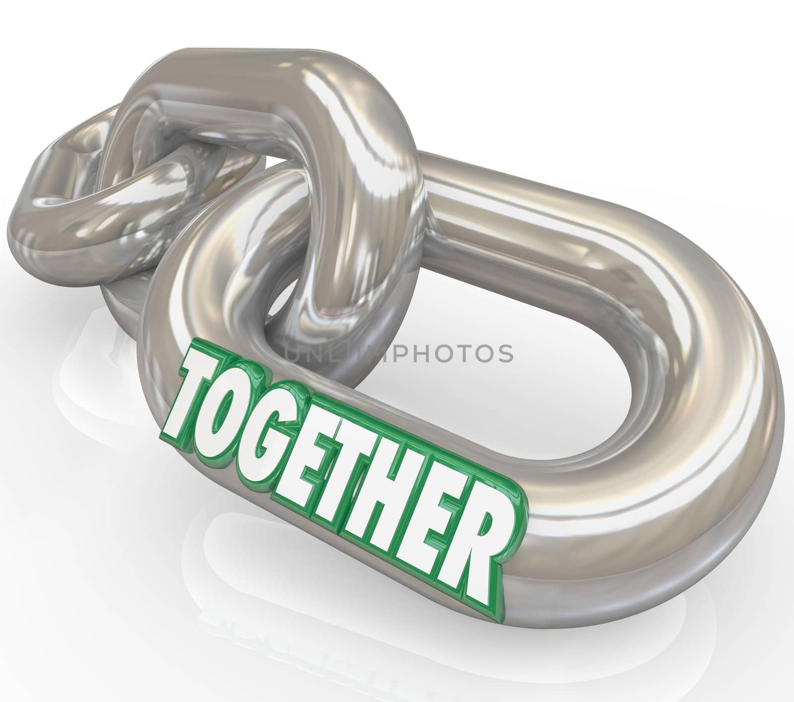 Together Word on Metal Links Connections Solidarity by iQoncept