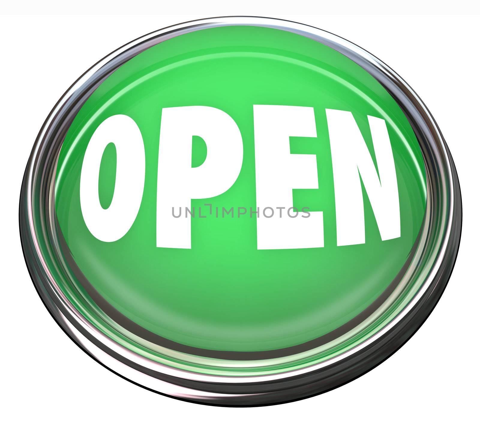 Open Round Green Button Opening Business or Press to Start by iQoncept