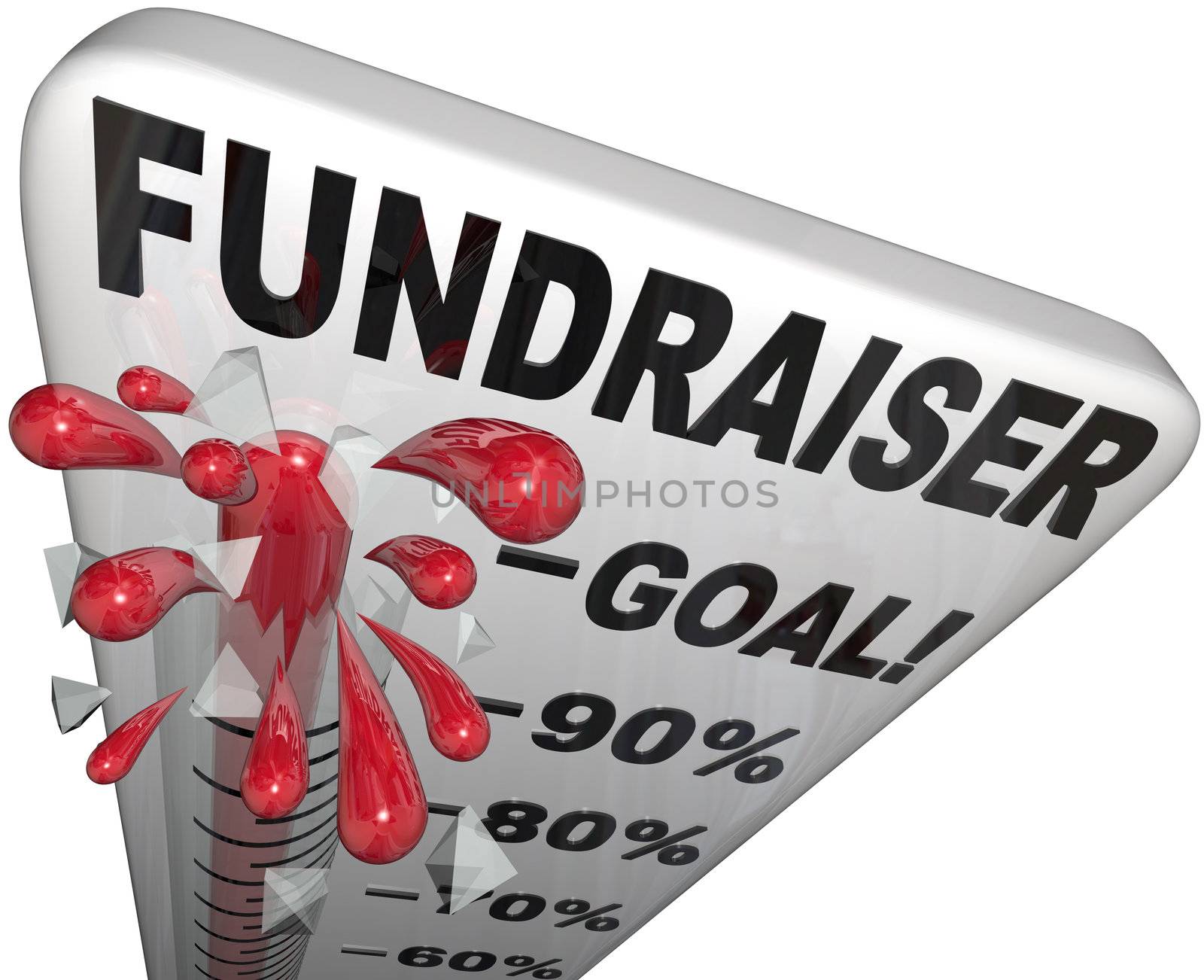 Fundraiser Thermometer Tracks Goal Reached Success by iQoncept
