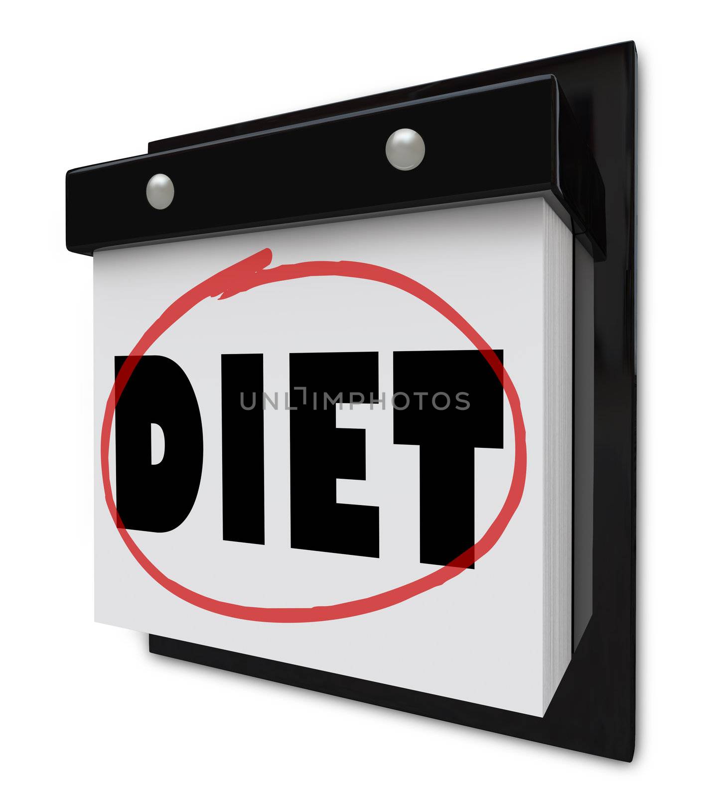 Diet Word on Wall Calendar Reminder to Lose Weight by iQoncept