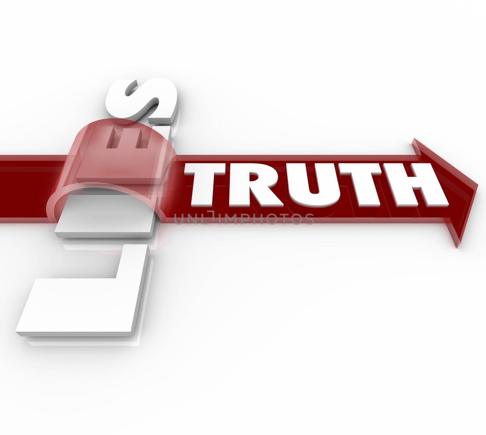 The word Truth rides a red arrow over the word Lies, symbolizing the fact that being sincere and honest beats being deceitful and dishonest