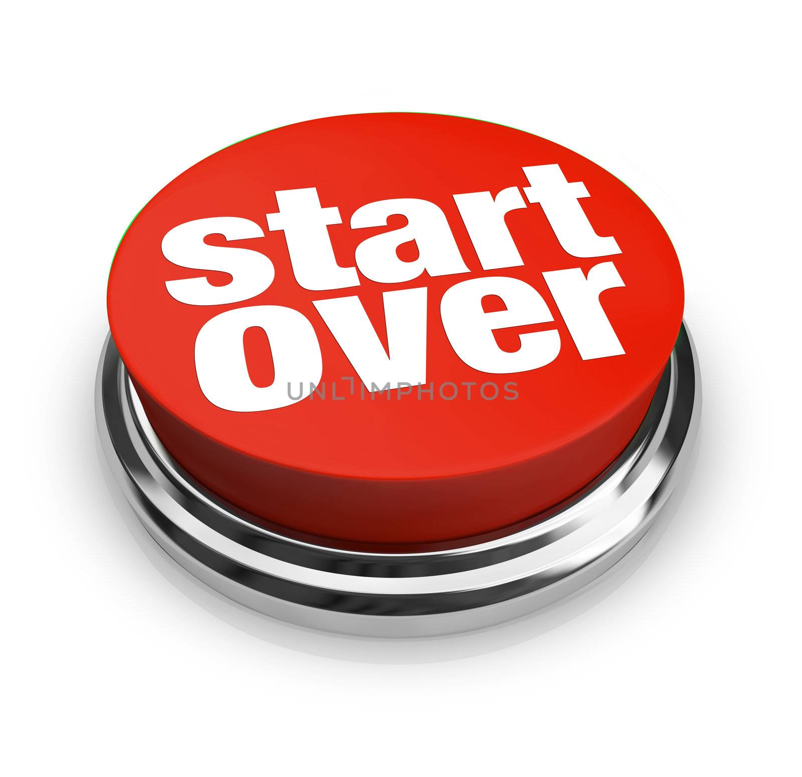 Start Over Renewal Restart Round Red Button by iQoncept