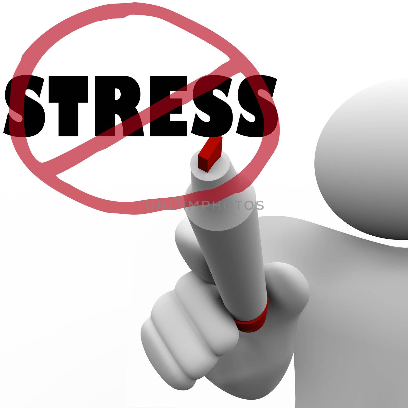 No Stress Man Draws Slash to Reduce Stressful Anxiety by iQoncept