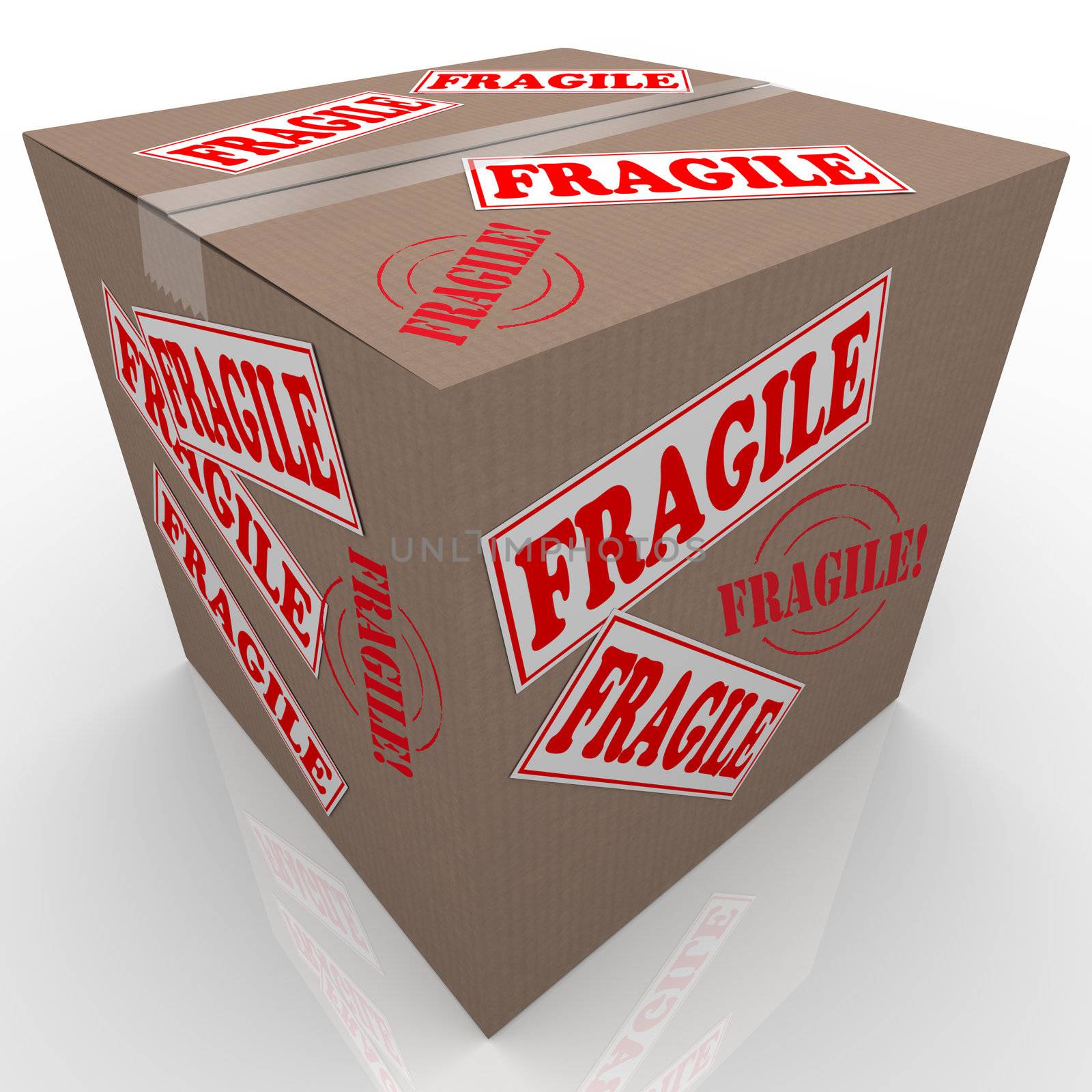 Fragile Cardboard Box Shipment Package Handle with Care by iQoncept