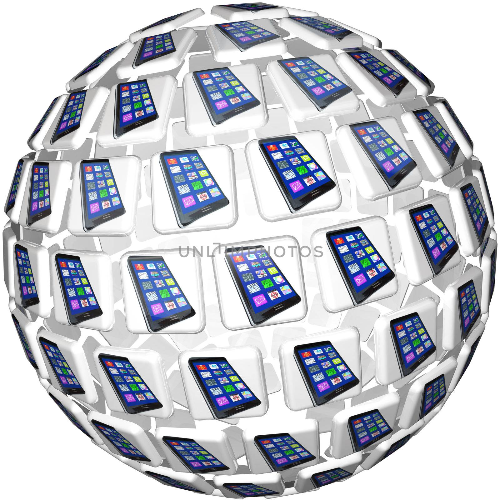 Smart Phones App Tiles Sphere Pattern by iQoncept