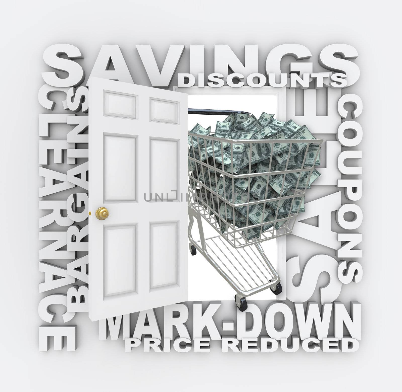 Doorway Savings Words Discount Sale Prices Slashed by iQoncept