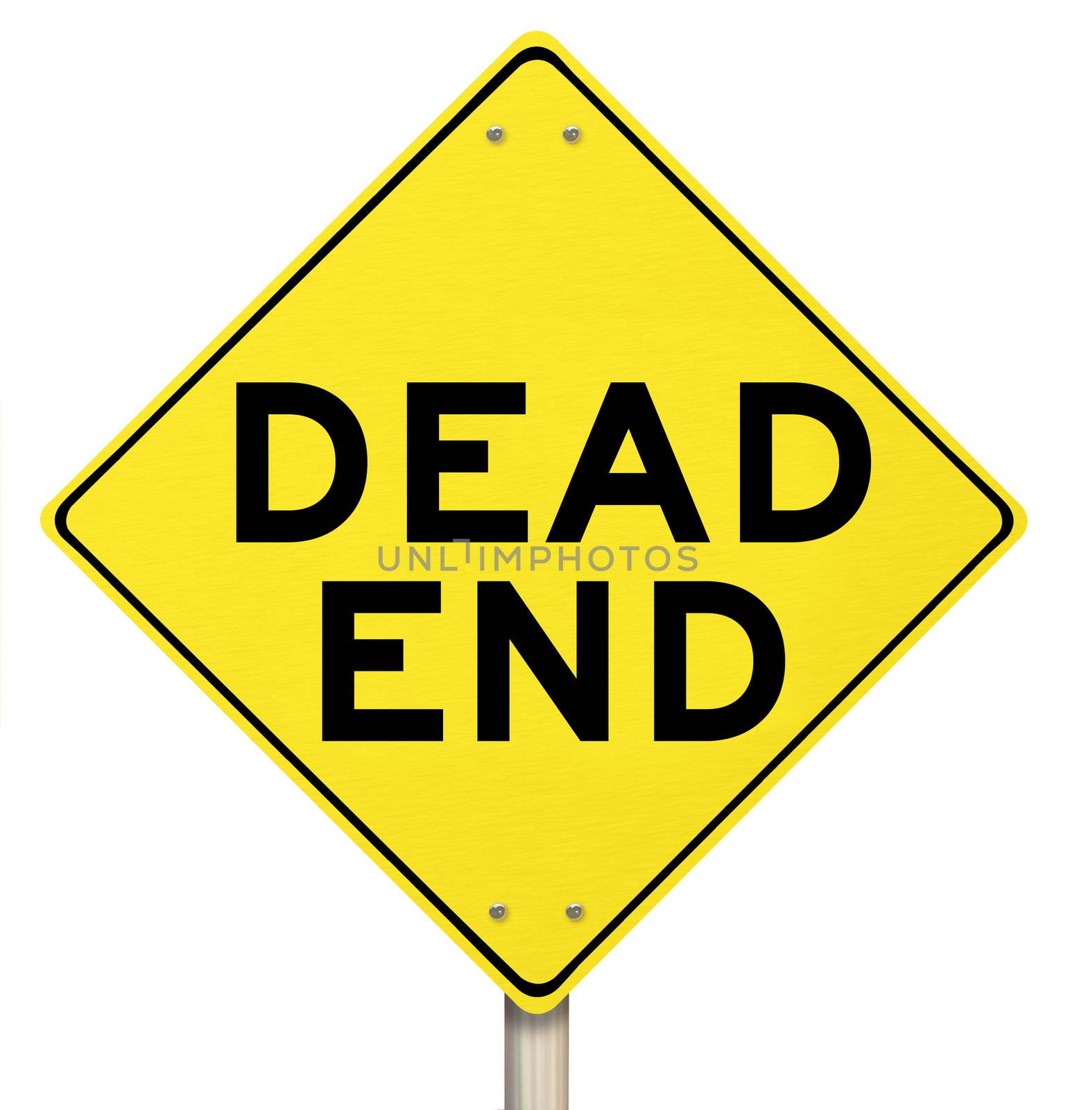Dead End Yellow Warning Road Sign Closed No Exit by iQoncept