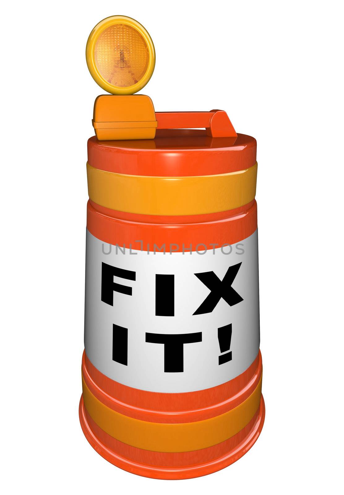 Fix It Words on Orange Construction Barrel How to Repair by iQoncept