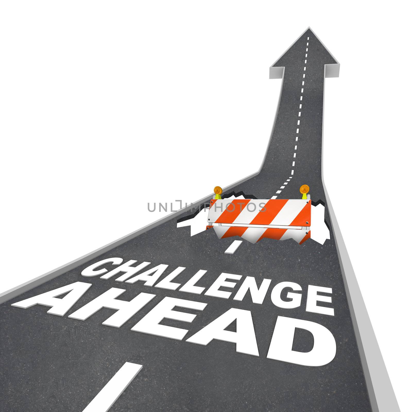 Challenge Ahead Hole in Road Construction Danger Warning by iQoncept