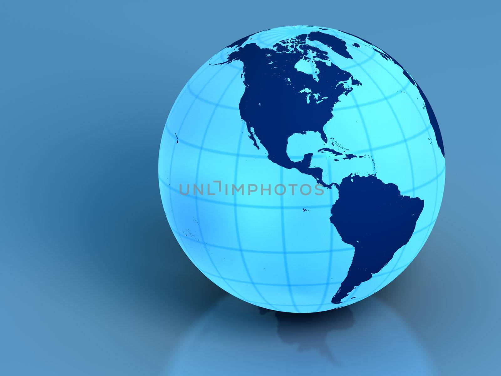 Elegant model of Earth isolated on blue background. Elements of this image furnished by NASA.