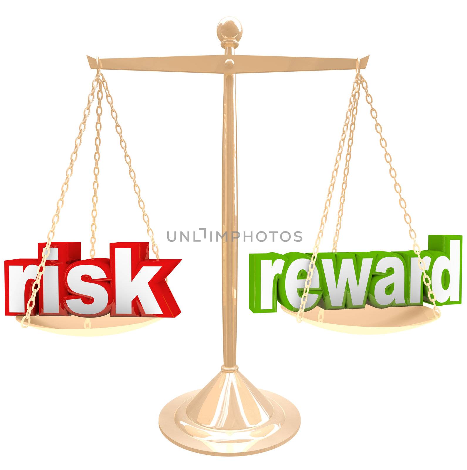 Risk Vs Reward Words on Scale Weigh Positives and Negatives by iQoncept
