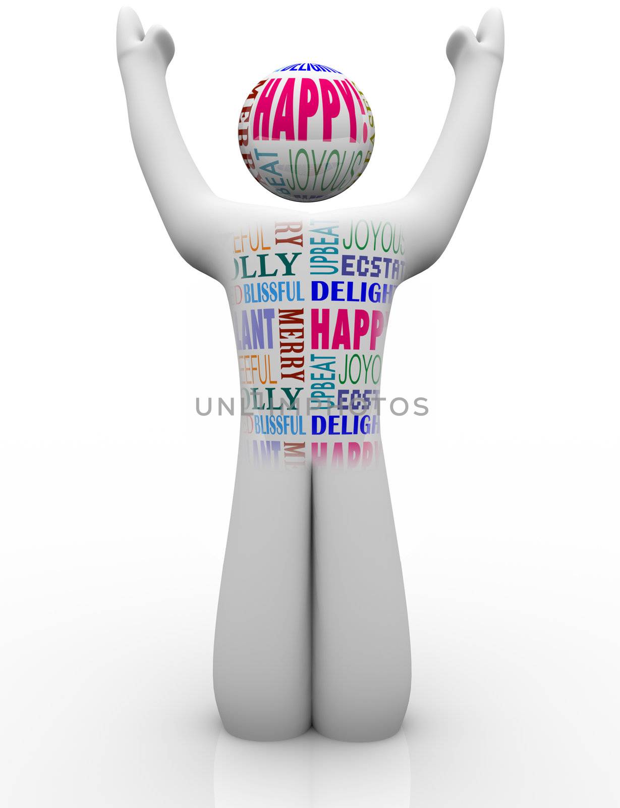 Happy Person Emtions Showing Joy Good Feelings by iQoncept