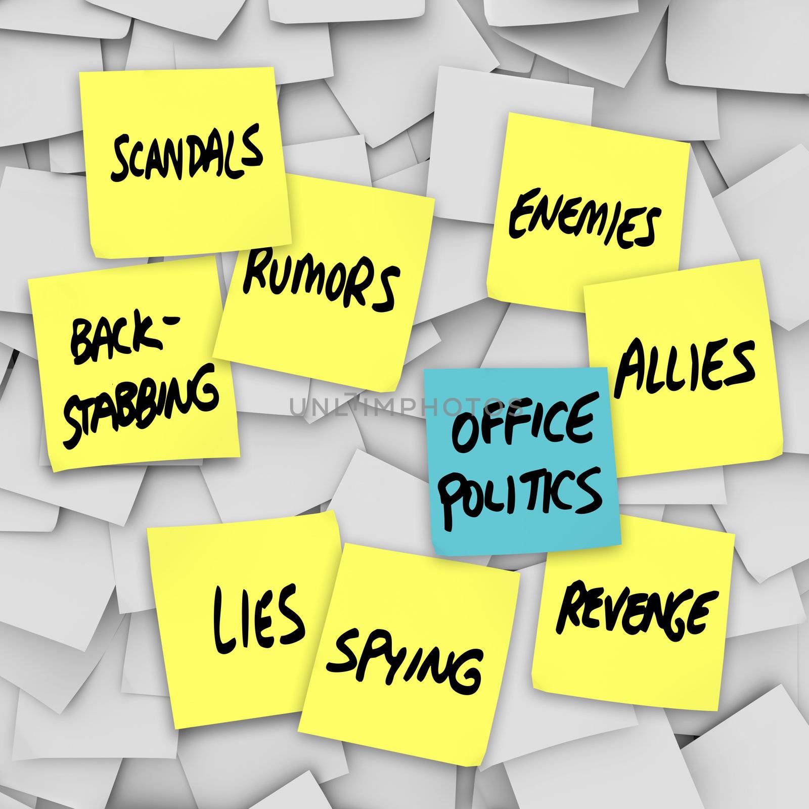 Office Politics Scandal Rumors Lies Gossip - Sticky Notes by iQoncept